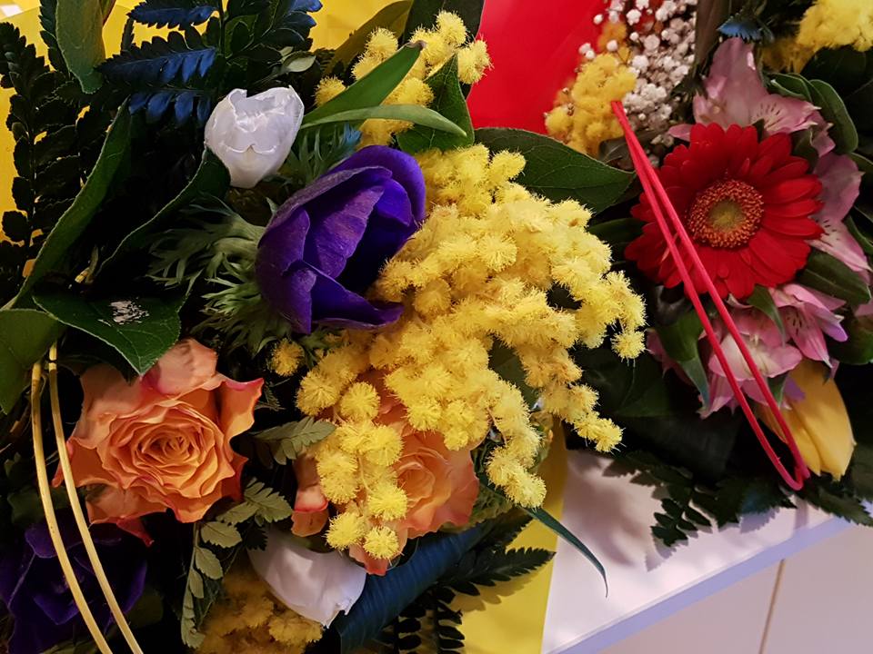 FESTA DELLA DONNA MIMOSA FIORI COMPOSIZIONI FIORERIA BRUSEGHINI BESENELLO DI TRENTO